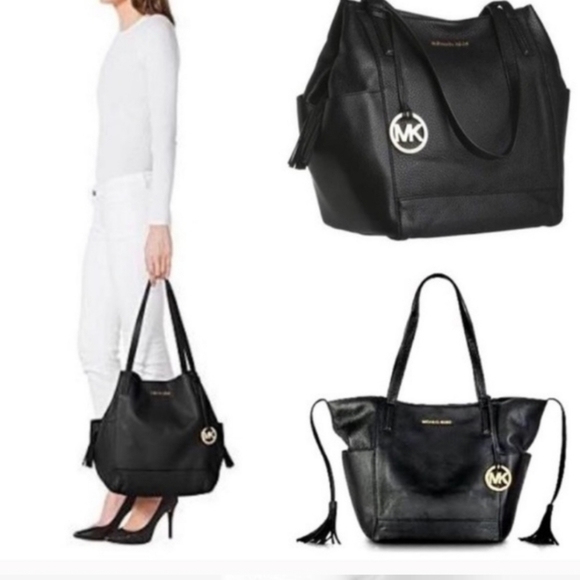 Micheal kors Ashbury Full Leather shoulder bag. BLACK - Picture 1 of 8